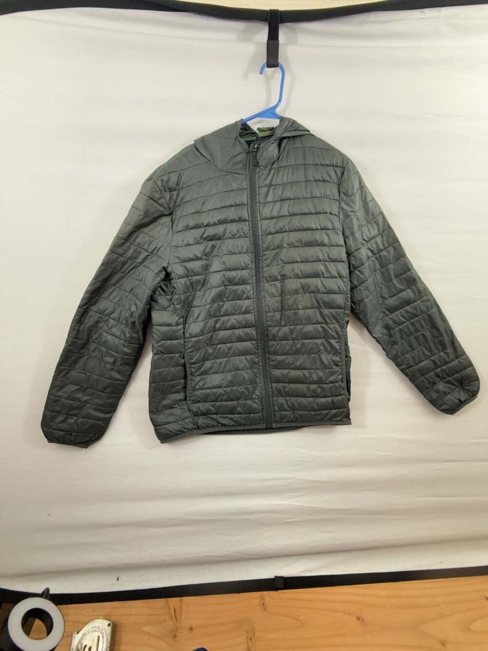 Stillwater Supply Co. Puffer Jacket Size L Gray Hooded Lightweight